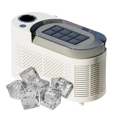 Imagem de Mini máquina de gelo de bancada portátil 12V, 8 cubos de gelo em 10 minutos, máquina de gelo compacta para casa/carro/viagem, design silencioso e com baixo consumo de energia(White)