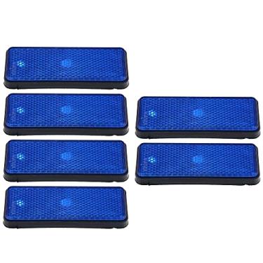Imagem de X AUTOHAUX Refletor retangular universal de 6 peças para latas de lixo de motocicletas, trailers, caminhões e bicicletas, azul