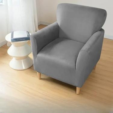 Imagem de Capa de veludo para poltrona, 1 peça, super macia, elástica, para poltronas de clube, cor sólida, capa para sofá individual, para banquetes, hotéis, casa, capa para sofá de clube A7, 1 peça