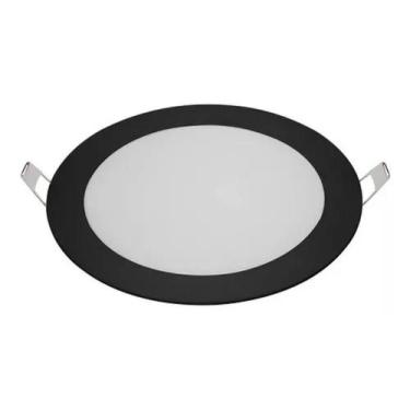 Imagem de Luminaria Plafon Painel Led Preto 12w Redonda 17cm Branco Frio 6500k B