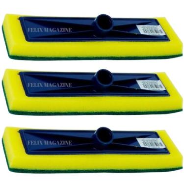 Imagem de Kit 03 Esponjas Buchas Grandes Esfregões para Rodo Limpa Azulejo, Limpeza de Média a Limpeza Pesada, Premium, Felix Magazine