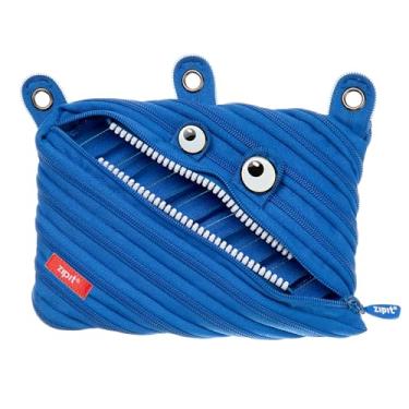 Imagem de ZIPIT Bolsa Monster Pencil para meninos | Estojo para fichário de 3 anéis | Estojo de caneta de grande capacidade para escola (azul)