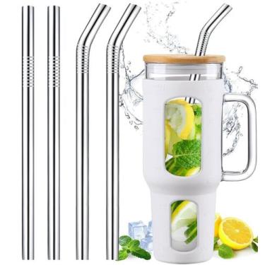 Imagem de Canudos de aço inoxidável de 12,3 cm para Stanley 1.2L e Simple Modern