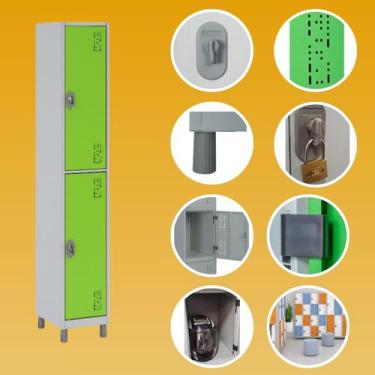 Imagem de Armário de Aço com 2 Portas Grandes locker academia vestiário funcioná
