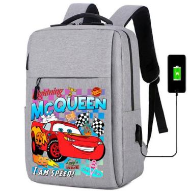 Imagem de Mochila USB para Escola, Estampa Divertida de Carros, Espaço para Note