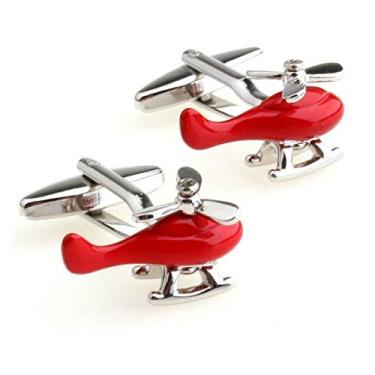 Imagem de Abotoaduras masculinas estilo aviador vermelho SS