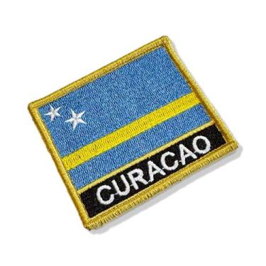 Imagem de BP0421N-001 Bandeira Curaçao Patch Bordado 7,5x6,3cm - BR44