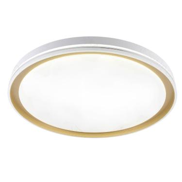 Imagem de Plafon Moderno Branco e Dourado 28cm Led 18W 3 em 1 Bivolt 15708-PL