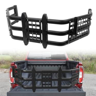 Imagem de EZREXPM Extensor de cama de caminhão atualizado adequado para Chevy Chevrolet Colorado & GMC Canyon 2015-2022 extensor de porta traseira de alumínio, com painel Molle e suporte de mastro de bandeira