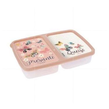 Imagem de Pote com divisoria Porta Frios Plasutil presunto e queijo mussarela ma