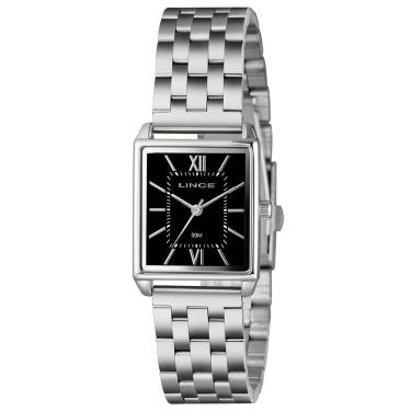 Imagem de Relógio Lince Feminino Analógico Prata Preto Lqm4824l25 P3sx