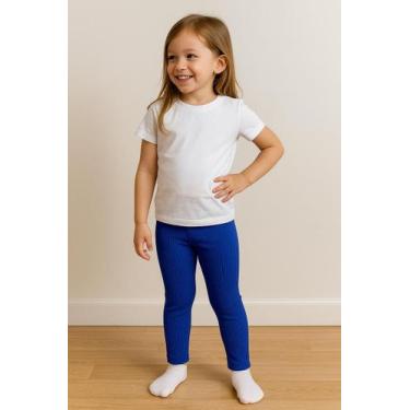 Imagem de Calça Legging Infantil Canelada Menina 1 ao 4 bebê - VDM Modas, Azul r