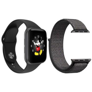 Imagem de Kit 1 Relógio Smartwatch Ld5 Preto + 1 Pulseira Nylon Cinza