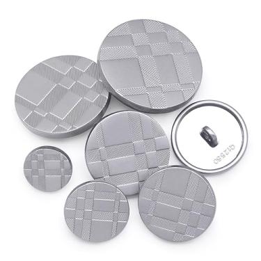 Imagem de SEMINI 36 Peças Mistas De 6 Tamanhos, Botões Metal, Haste Liga, Formato Redondo, Costura Para Mulheres, Homens, Terno, Casaco Lã, Camisa, Calças, Artesanato (Estilo 087 Prata Fosca)