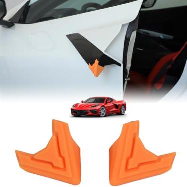 Imagem de CHEAYAR Tira anticolisão para porta de carro compatível com Chevrolet Corvette C8 Stingray, protetor de borda de porta lateral de carro proteção de porta acessórios de capas decorativas (laranja)