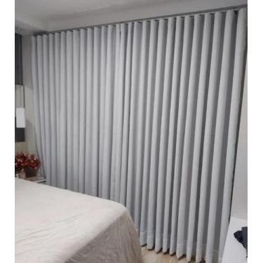 Imagem de Cortina Trilho Suiço Blackout Gelo Com Voil 5.40 X 2.80 - Bella Moda