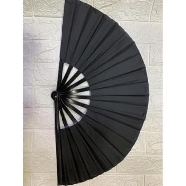 Imagem de Leque Oriental Grande Dança Kung Fu Tai Chi Chuan (Preto)