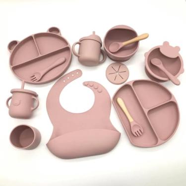 Imagem de Kit de Pratos e Tigelas de Silicone para Bebês, BPA Free, 20 x 34 x 5 cm, 580g
