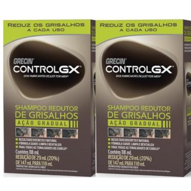 Imagem de Kit 2x Shampoo Redutor De Grisalhos Grecin Control Gx 118ml