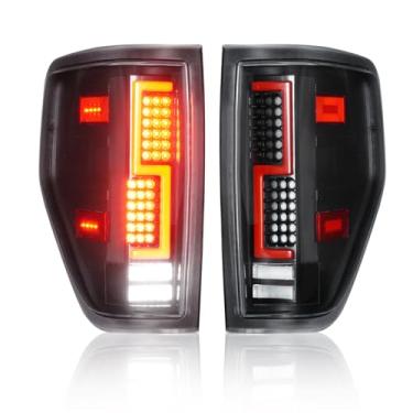 Imagem de Luzes traseiras de LED para Ford F150 2009 2010 2011 2012 2013 2014 (modelo de cama Fleetside), conjunto de lanterna traseira, lente transparente de caixa preta, BL3Z13404AB, BL3Z13404B, BL3Z13405AB