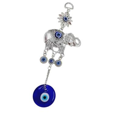 Imagem de Export Store Ornamento suspenso com design de elefante turco olho turco para prosperidade de boa sorte, sucesso do zodíaco, saúde, riqueza, olho turco, berloque para entrada de escritório e casa