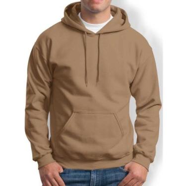 Imagem de Moletom Branco Blusa Liso Flanelado Grosso - Core Base, Caqui