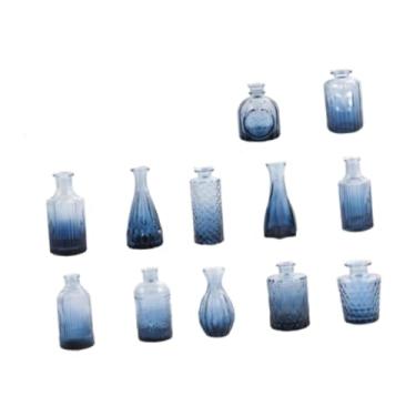 Imagem de Ｂｅｓｇａ 12x Vasos de vidro para arranjos de flores, recipientes portáteis para decoração de casa, vasos de flores fofos, plantadores decorativos para armários, Azul
