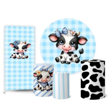 Imagem de Trio Capas Cilindro + Painel Redondo + Lateral Vaquinha Mêsversário (K2B-VAQ0002)