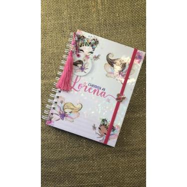 Imagem de Caderneta de Saúde Infantil Personalizada, Tema Fadas, Capa Holográfica, A5, com Chaveiro e Pingente