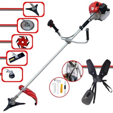 Imagem de Máquina de Cortar Grama À Gasolina Anmax CG430PTB 2T 43cc 2HP 9.000rpm Roçadeira Profissional Completa Multifuncional Com 5 Opções de Cortes