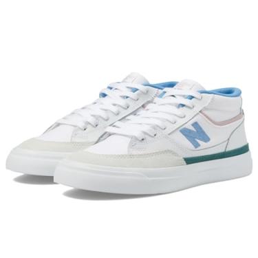 Imagem de New Balance Tênis de skate adulto unissex 417 Franky Villani, Branco/azul bebê, 10.5 Women/9 Men