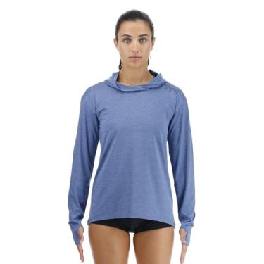 Imagem de TYR TSFLH7A155M Camisola de sol feminina com capuz cinza/azul M