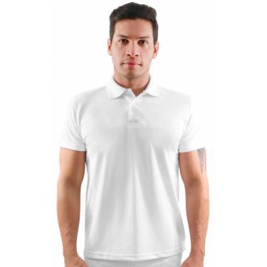 Imagem de Camisa masculina polo com bolso - Demorgan Uniformes, Branco, GG