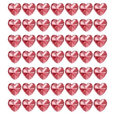 Imagem de PATIKIL K9 Contas de coração de cristal 1 furo pingentes, pacote com 50 14 mm lustre prismas peças ornamentos enfeites para pendurar contas para decoração de artesanato DIY artes, vermelho