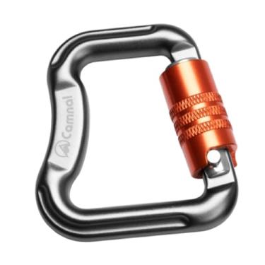 Imagem de oshhni Mosquetão para escalada, acessório versátil para parapente, mosquetão com trava para parapente, para espeleologia, caminhadas e atividades ao ar livre, Cinza