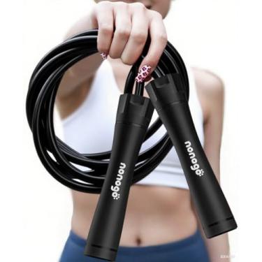 Imagem de nonogo Corda de pular com peso de 500 g para mulheres – Corda de pular de PVC pesado ajustável de 10 mm para fitness, ideal para treinamento de alta intensidade, MMA, boxe, CrossFit, exercícios de