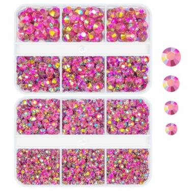 Imagem de qiipii Strass De Resina Rosa Ab Para Artesanato, Pedras Planas Leves E Quentes 3 Mm, 4 5 Mm 6 Diamantes, Cristais, Preciosas, Pingentes, Unhas, Rosto, Olhos, Maquiagem, Copos, Garrafas, Artesanato F