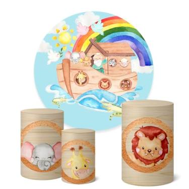 Imagem de Trio Capas Cilindro + Painel Redondo 1,50m Arca De Noe (K1ARC0012)