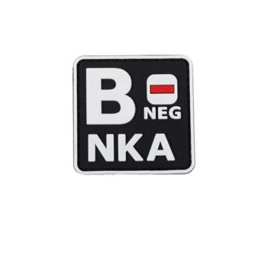 Imagem de Ruoming 1 peça de adesivos táticos de tipo sanguíneo, 5 x 5 cm, PVC 3D, fecho de gancho (branco B-)