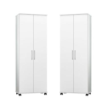 Imagem de Kit 2 Armário Multiuso Arezzo J&A Móveis 2 Portas Rodízios