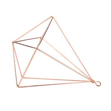 Imagem de KIMISS Planta Geométrica Independente e Cabide de Flores para Decoração Interna e Externa - Moss e Samambaia que Economiza Espaço (Rose Gold)