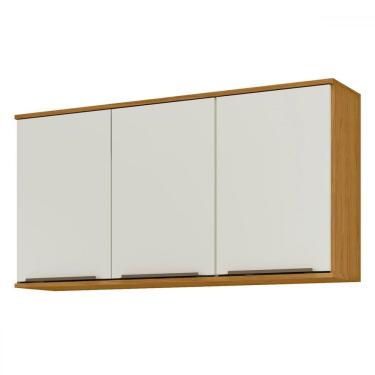 Imagem de Armário Aéreo Cozinha Amélia 120 Cm 3 Portas 1 Prateleira Marrocos/Off White - Pnr Móveis