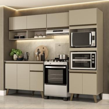 Imagem de Armário de Cozinha Completa c Balcão Atlanta Essence Carraro Amêndoa