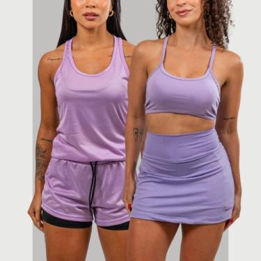 Imagem de Kit 2 Conjuntos Fit Academia Treino Dia Dia Shorts 2 Em 1 - PACO texti