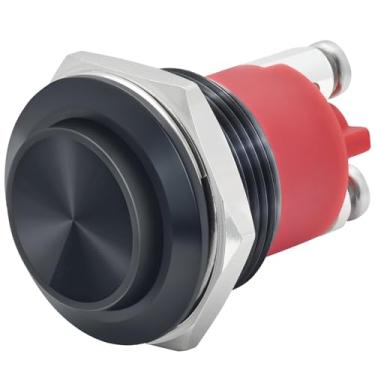 Imagem de ZJWZJH - Interruptor de botão momentâneo de 19 mm, tampa redonda alta à prova d'água, IP68, terminais de parafuso de alta descarga de metal 250V 5A 1 SEM SPST 12V/24V/36V/120V