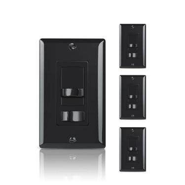 Imagem de ECOELER Interruptor De Dimmer Deslizante Ecoeler, Unipolar/De 3 Vias, Dimerização Faixa Completa Para Lâmpadas Led/Cfl Reguláveis 300 W E Incandescentes/Halogênicas 600 W, Placa Parede Incluída, Pre