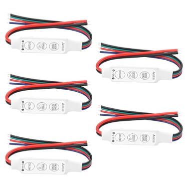 Imagem de XMSJSIY Controlador Mini Led Rgb Com 3 Teclas, Tira De Luz, Interruptor Dimmer Brilho Função Memória Para Dc 5V 12V 24V Multicolorido - 5 Peças