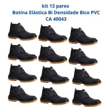 Imagem de Kit 13 Pares Botina Epi Bico Pvc Segurança Crival CA 40043