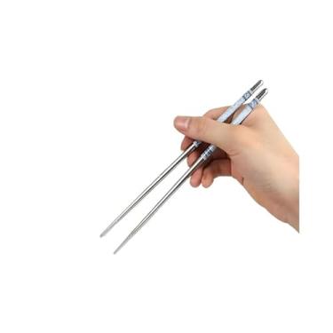 Imagem de Kit com 30 pares de hashi (60 palitos) - Pauzinhos de cozinha de inox, hashis longos, macarrão, hashis de cozinha para frigideira, cozinha, noodles, comida japonesa, comida chinesa