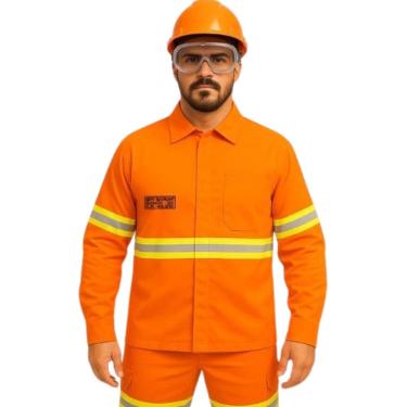 Imagem de Camisa NR10 Manga Longa Faixa refletiva Sitel Neon Laranja